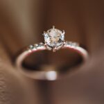 engagement ring with a diamond