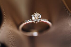 engagement ring with a diamond